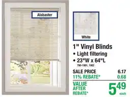 Menards 1 Vinyl Blinds offer