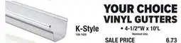 Menards VINYL GUTTERS K-Style • 4-1/2W x 10'L offer