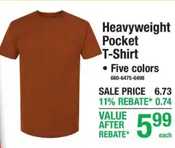 Menards Heavyweight Pocket T-Shirt offer