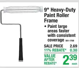 Menards 9 Heavy-Duty Paint Roller Frame Paint large areas faster with consistent coverage offer