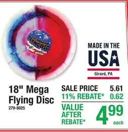 Menards 18 Mega Flying Disc offer
