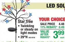 Menards Star Tree LED SOLAR LANDSCAPE LIGHTS offer