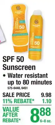 Menards SPF 50 Sunscreen offer