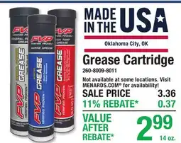 Menards Grease Cartridge offer