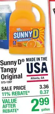 Menards Sunny D Tangy Original offer