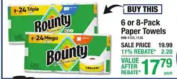 Menards Bounty 6 or 8-Pack Paper Towels offer