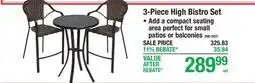 Menards 3-Piece High Bistro Set offer