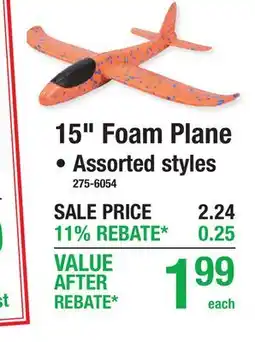 Menards 15 Foam Plane offer