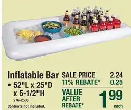 Menards Inflatable Bar offer