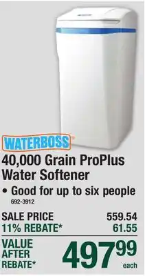 Menards 40,000 Grain ProPlus Water Softener offer
