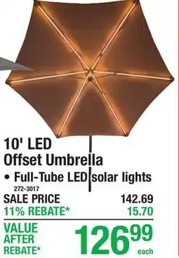 Menards 10' LED Offset Umbrella Umbrella offer