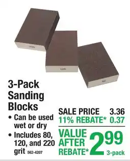 Menards 3-Pack Sanding Blocks offer