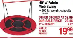Menards 40W Fabric Web Swing offer