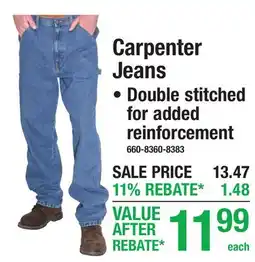 Menards Carpenter Jeans offer