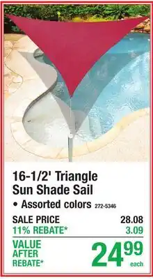 Menards 16-1/2' Triangle Sun Shade Sail offer