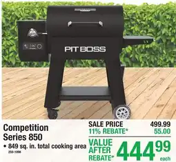 Menards Competition Series 850 849 sq. in. total cooking area offer