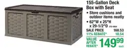 Menards 155-Gallon Deck Box with Seat offer
