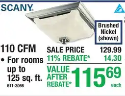 Menards TUSCANY 110 CFM LED BATH FANS offer