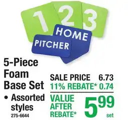 Menards 5-Piece Foam Base Set offer
