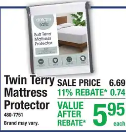 Menards Twin Terry Mattress Protector offer