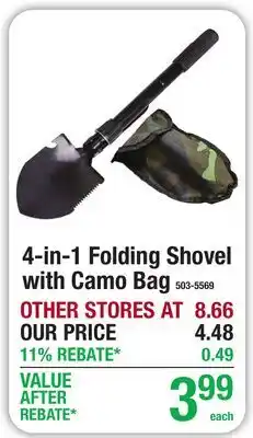 Menards 4-in-1 Folding Shovel with Camo Bag offer