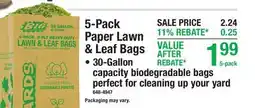 Menards 5-Pack Paper Lawn & Leaf Bags offer