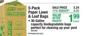 Menards 5-Pack Paper Lawn & Leaf Bags offer