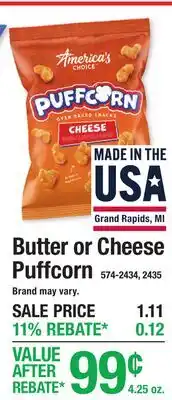 Menards Butter or Cheese Puffcorn offer