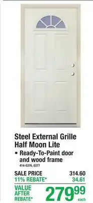 Menards Steel External Grille Half Moon Lite offer