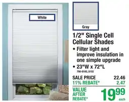 Menards 1/2 Single Cell Cellular Shades offer