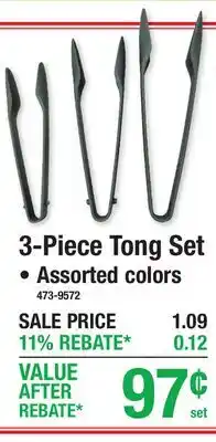 Menards 3-Piece Tong Set Assorted colors offer