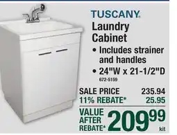 Menards Laundry Cabinet Includes strainer and handles 24W x 21-1/2D offer