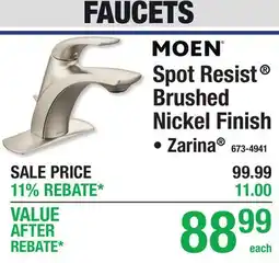 Menards MOEN Spot Resist Brushed offer