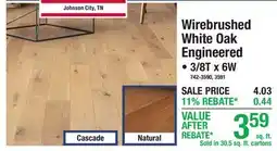 Menards Wirebrushed White Oak Engineered offer
