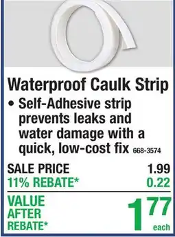Menards Waterproof Caulk Strip offer