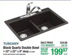 Menards TUSCANY Black Quartz Double Bowl offer