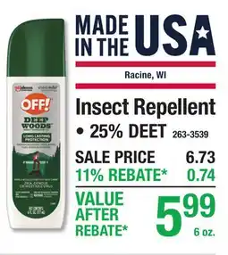 Menards Insect Repellent 25% DEET offer