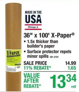 Menards 36 x 100' X-Paper offer