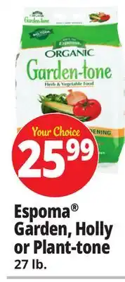 Ocean State Job Lot Espoma Organic Garden-Tone Herb and Vegetable Food 27 lb offer