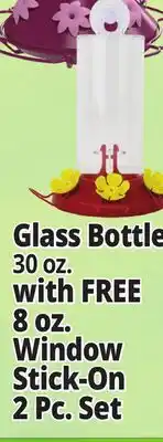 Ocean State Job Lot Glass Bottle 30 oz. with FREE Window Stick-On 2 Pc. Set offer