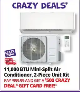 Ocean State Job Lot Cool Living 11 000 BTU Mini-Split Air Conditioner 2-Piece Unit Kit offer