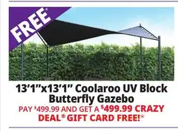 Ocean State Job Lot Coolaroo 13'1 X 13'1 UV Block Modern Butterfly Gazebo Charcoal offer