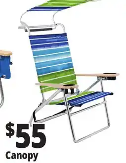 Ocean State Job Lot 4 Position High-Back Beach Chair with Canopy offer