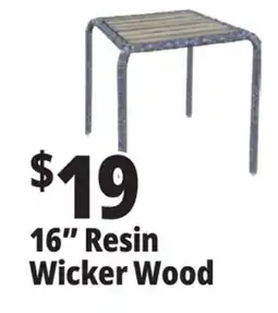Ocean State Job Lot Outdoor Living Resin Wicker SIde Table with Acacia Wood Top offer