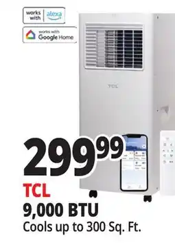 Ocean State Job Lot TCL 9 500 BTU (6 000 DOE) Smart Portable Air Conditioner offer