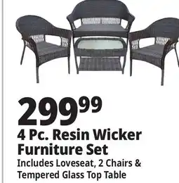 Ocean State Job Lot 4-Piece All-Weather Resin Wicker Set Dark Brown offer