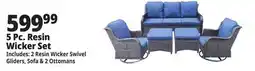 Ocean State Job Lot 5-Piece Resin Wicker Set Blue/Dark Brown offer