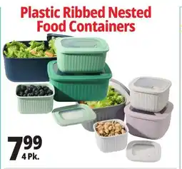 Ocean State Job Lot Plastic Ribbed Nested Food Containers offer