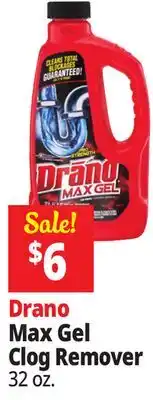 Ocean State Job Lot Drano Pro Strength Max Gel Clog Remover 32 oz offer