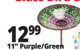 Ocean State Job Lot Glass Flower Bird Bath Red 12 offer